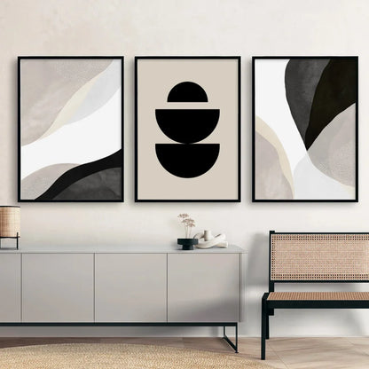 Abstract Black & Beige Wall Prints