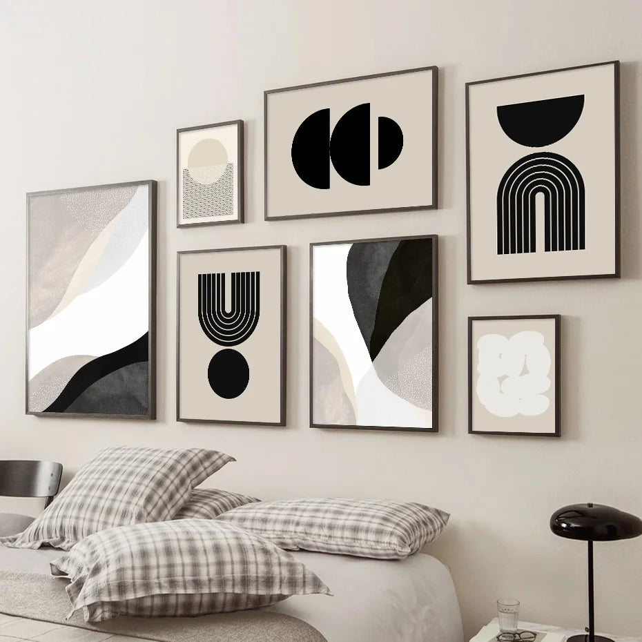 Abstract Black & Beige Wall Prints