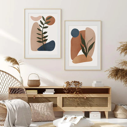 Green Leaf Boho Wall Prints