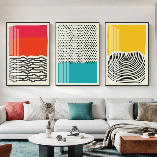 Modern Color Blocks Line Wall Prints