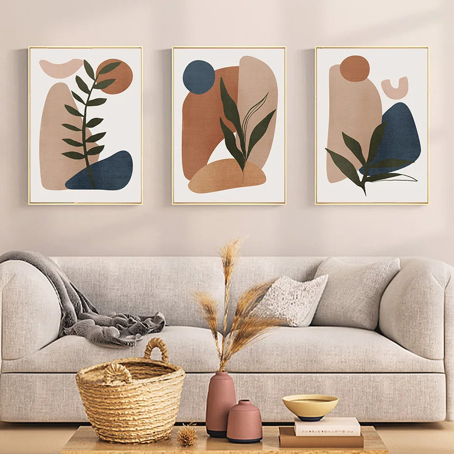 Green Leaf Boho Wall Prints