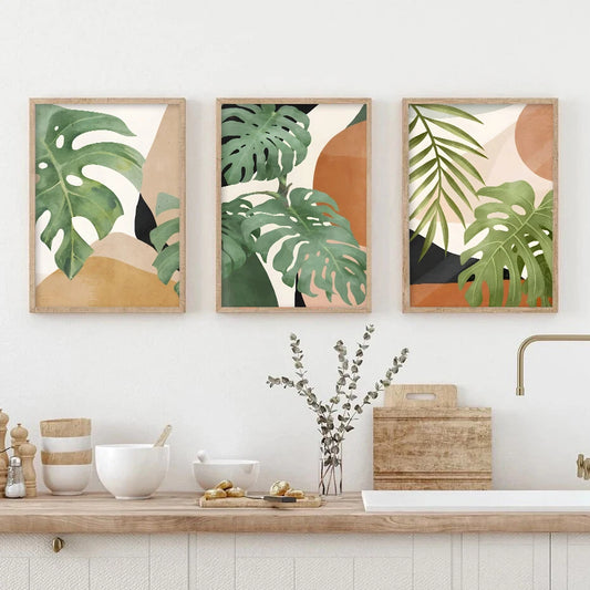 Tropical Rainforest Leaves Wall Prints