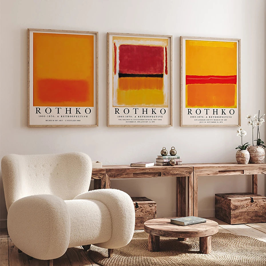 Rothko Artwork Orange Abstract Wall Prints