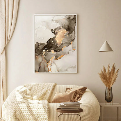 Marble Gold, Beige & Black Wall Prints