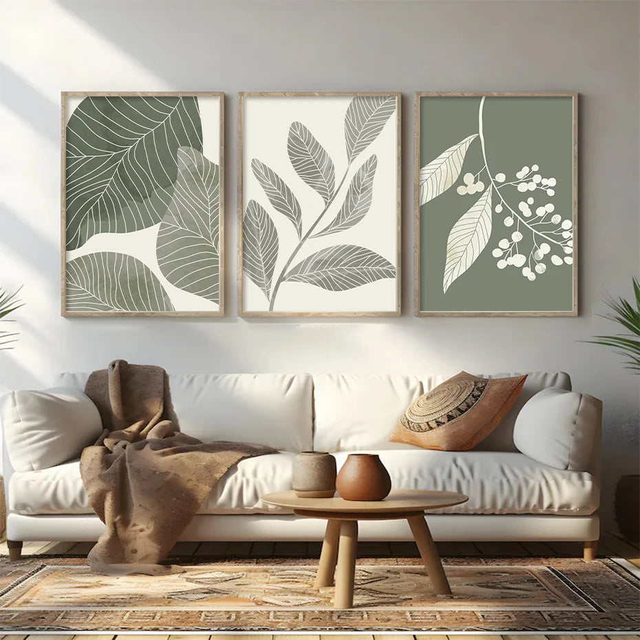 Tropical Green Leaves Wall Prints