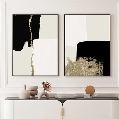 Modern Black & Gold Minimalist Wall Prints