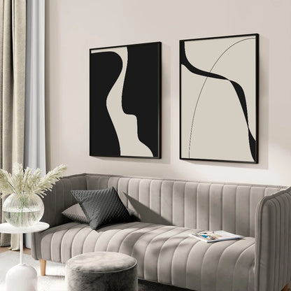 Black & Beige Abstract Wall Prints