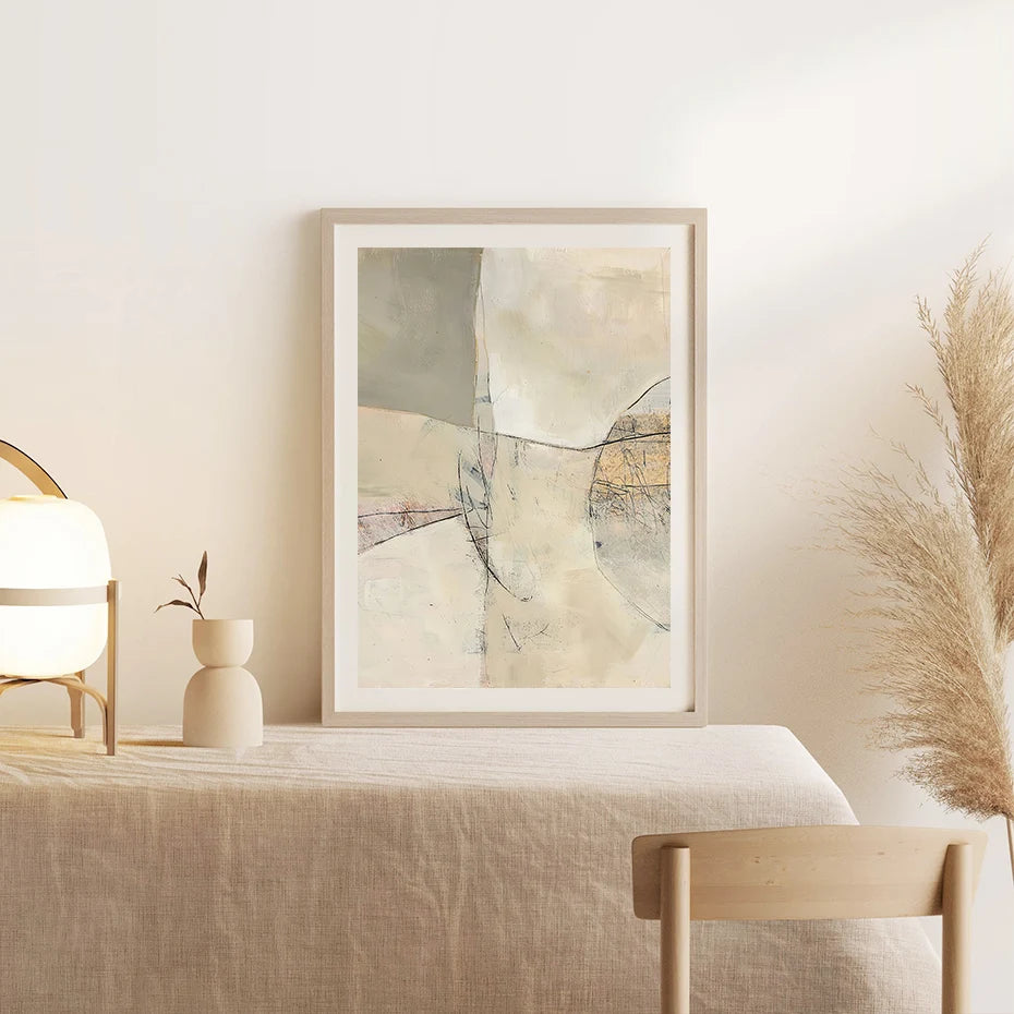 Beige Modern Art Wall Prints