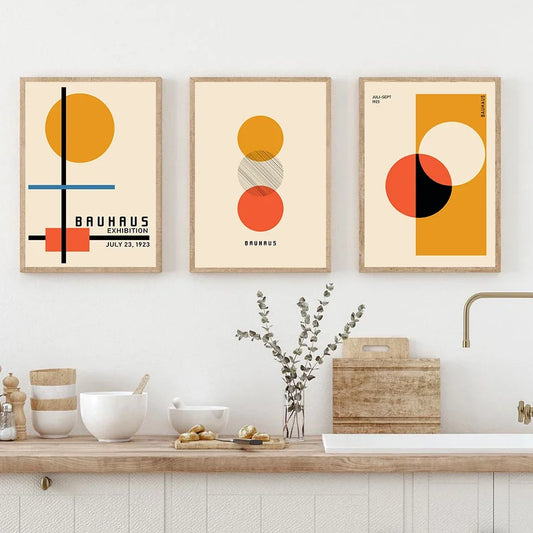 Bauhaus Orange Vintage Wall Prints