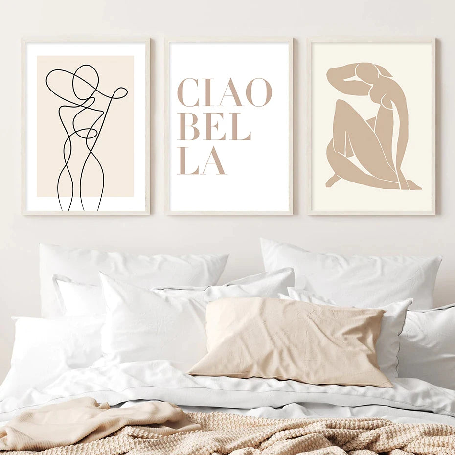 Ciao Bella Beige Wall Prints