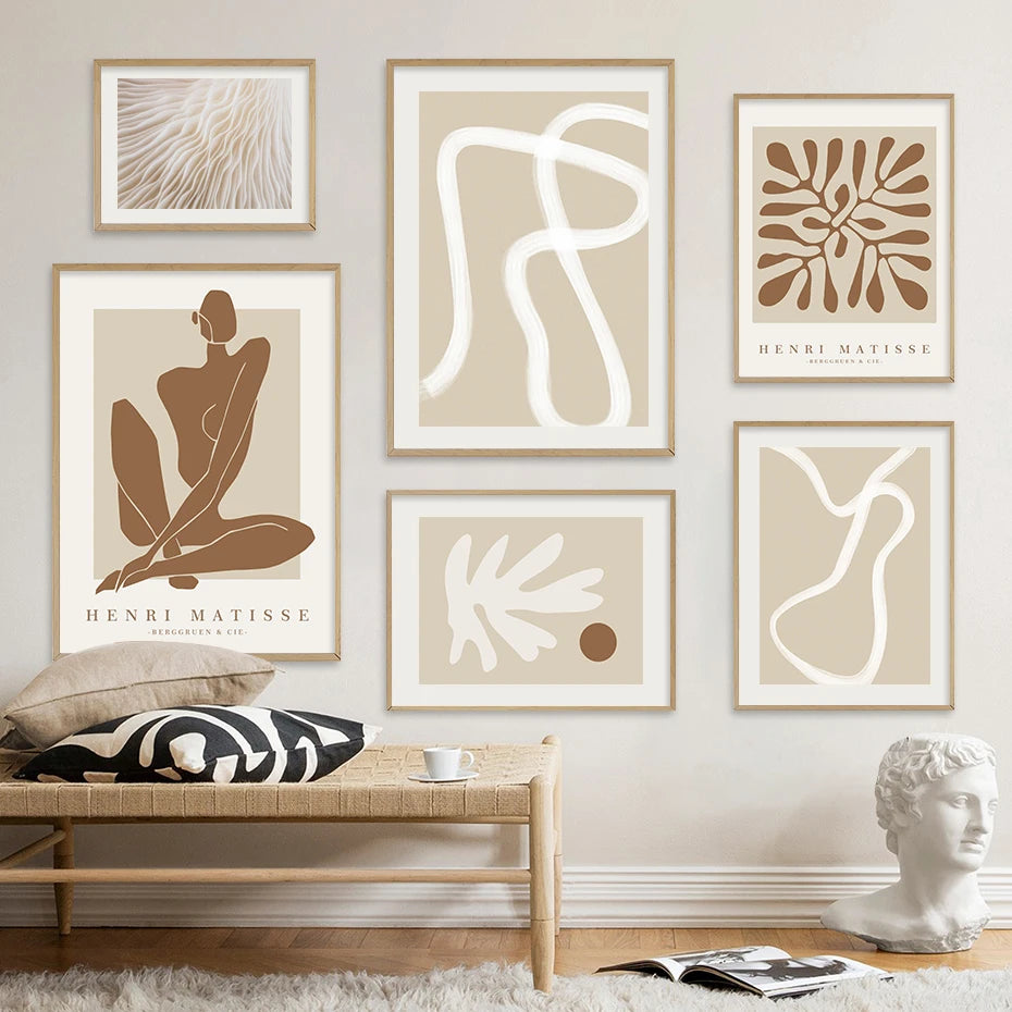 Henri Matisse Beige&White Wall Prints