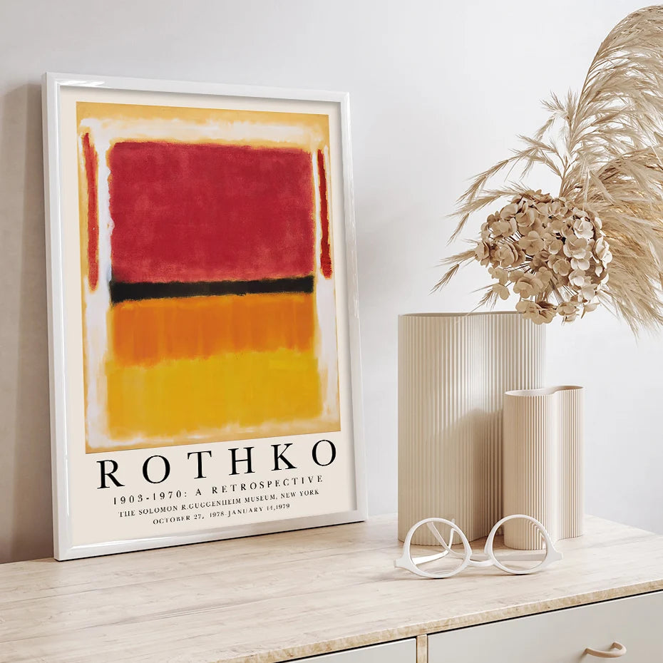 Rothko Artwork Orange Abstract Wall Prints