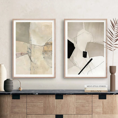 Beige Modern Art Wall Prints