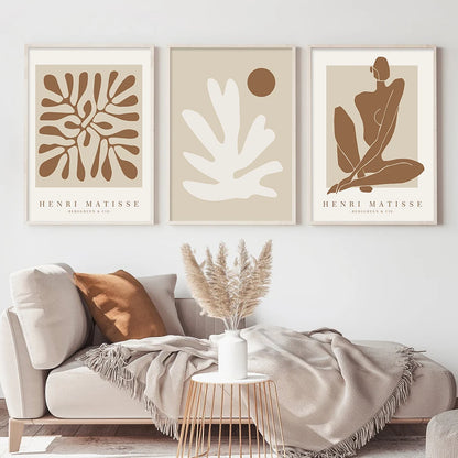 Henri Matisse Beige&White Wall Prints