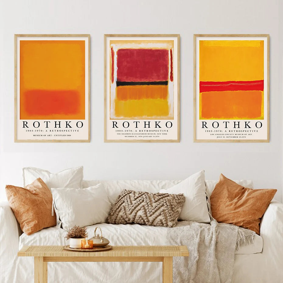 Rothko Artwork Orange Abstract Wall Prints