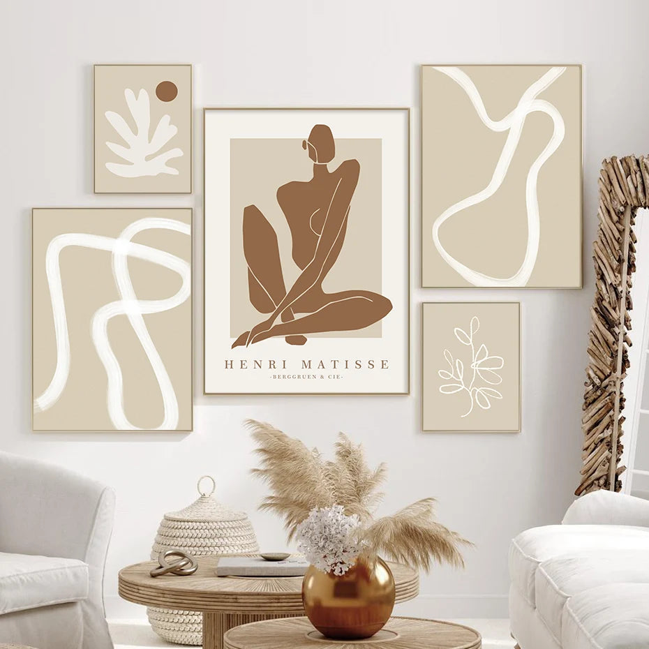 Henri Matisse Beige&White Wall Prints