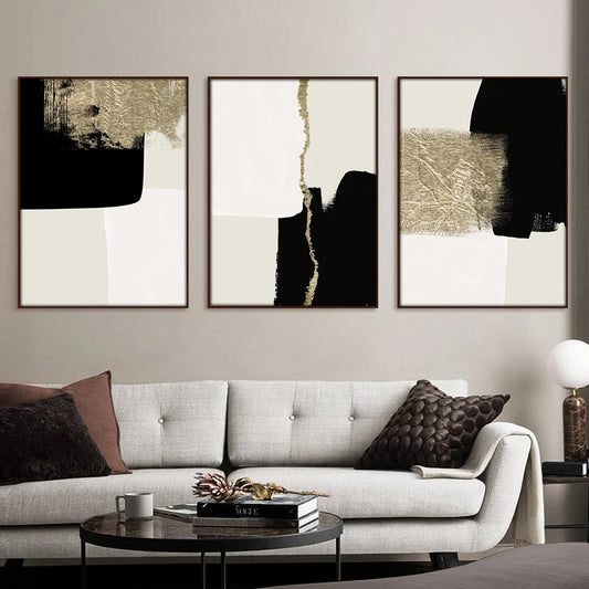 Modern Black & Gold Minimalist Wall Prints