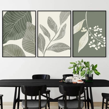 Tropical Green Leaves Wall Prints