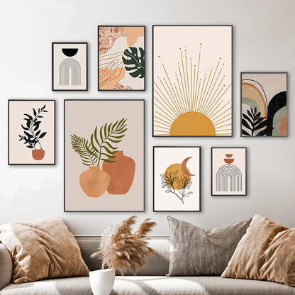 Mustard Sun Boho  Wall Prints