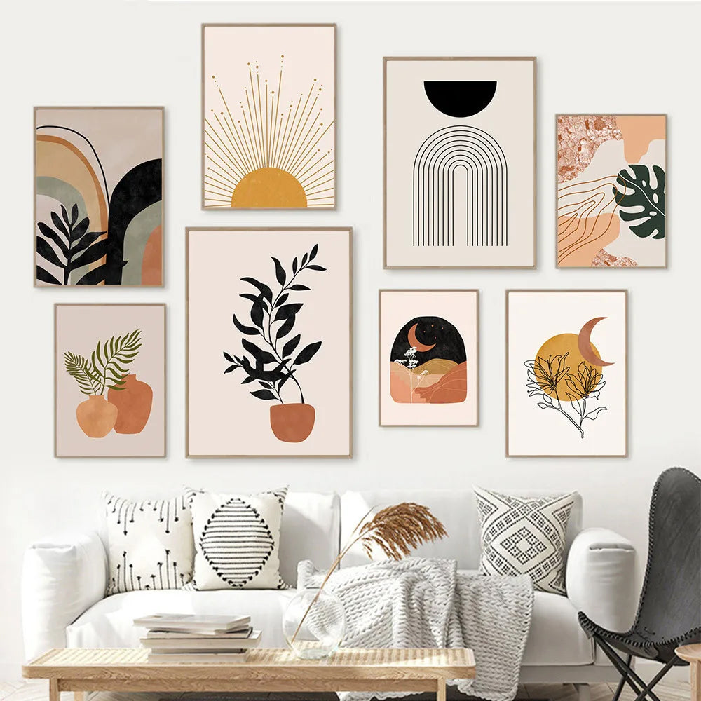 Mustard Sun Boho  Wall Prints