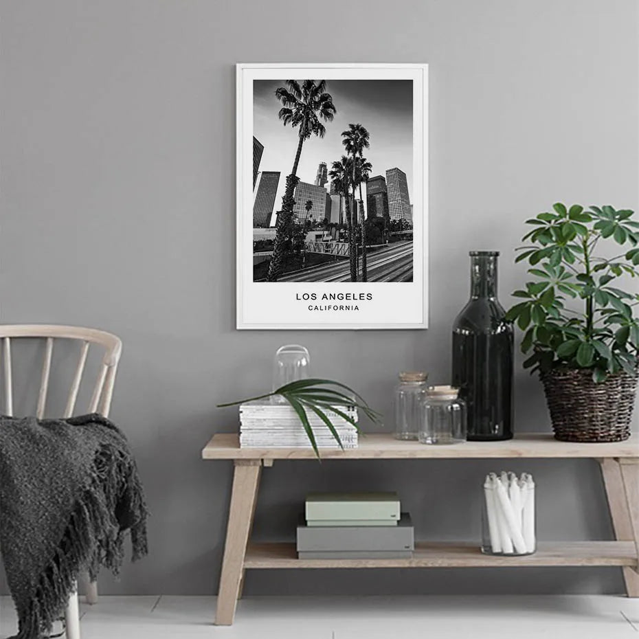 Los Angeles City Map & Cityscape Wall Print