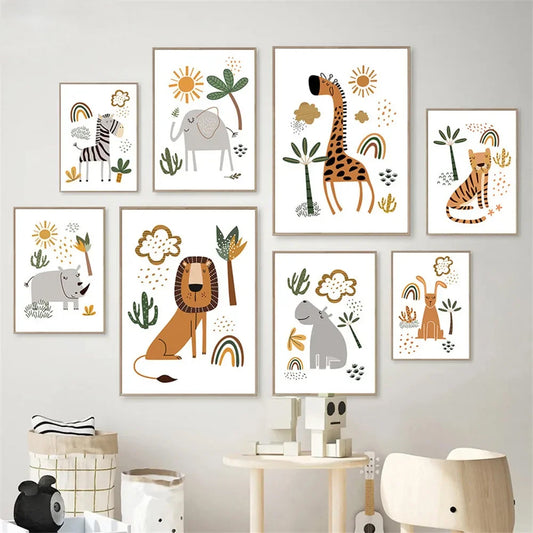 Jungle Animals Kids Wall Prints