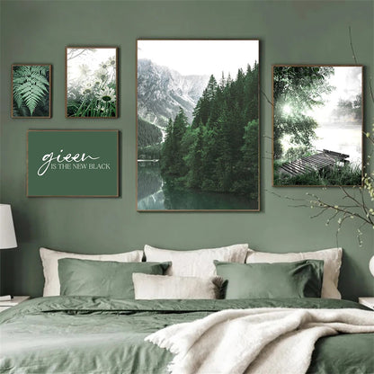 Green Nature Forest Wall Prints