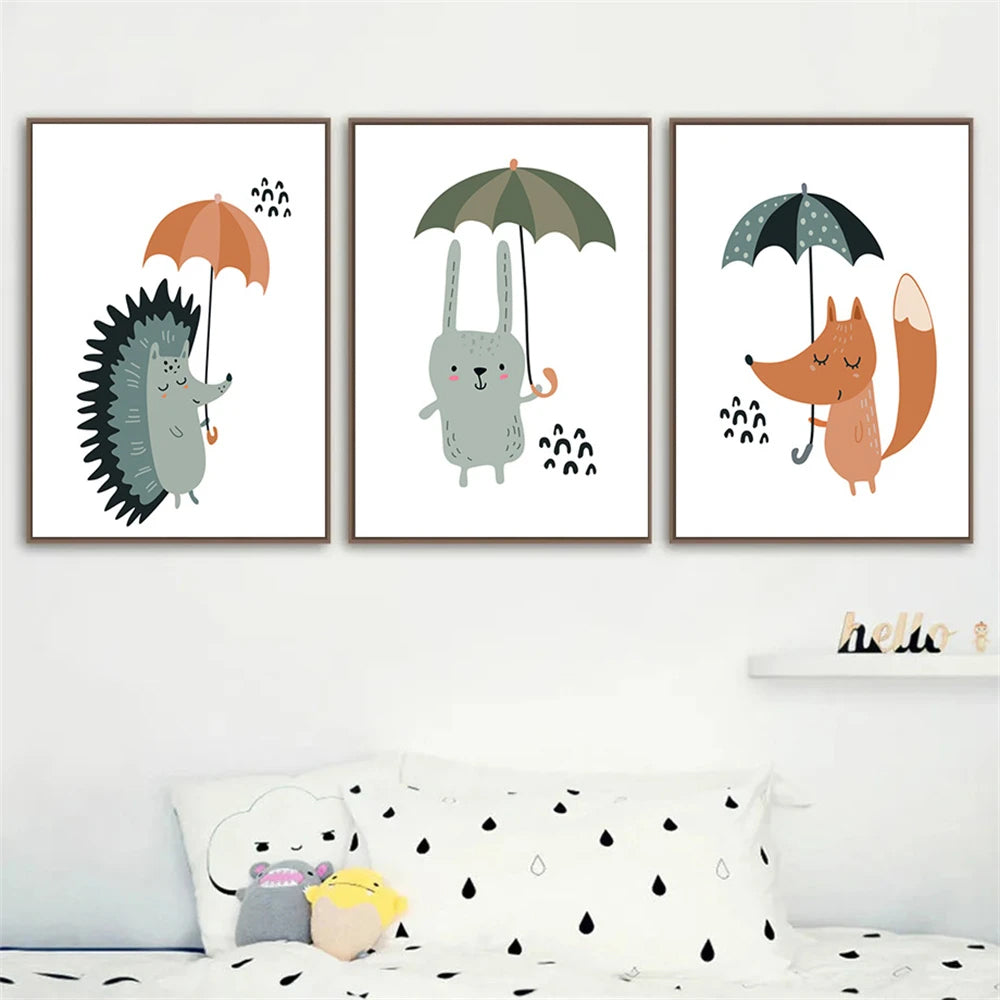 Green Boho & Animals Wall Prints