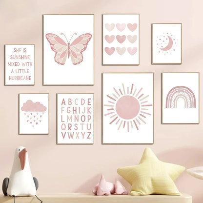 Girls Room Pink Wall Prints