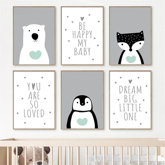 North Pole Animals Kids Wall Prints