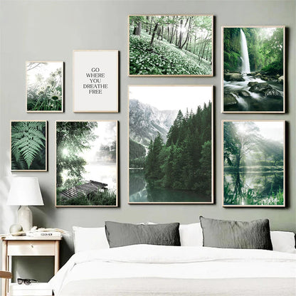 Green Nature Forest Wall Prints