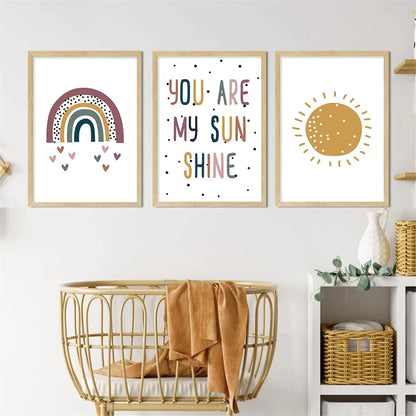 Kids 'You Are My Sunshine' 3PCS Wall Prints